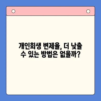 개인회생 변제율 절감 전략 탐구| 성공적인 재정 회복을 위한 핵심 전략 | 개인회생, 변제율, 재정 회복, 파산