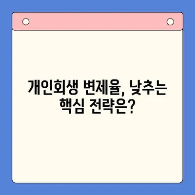 개인회생 변제율 줄이는 방법| 성공적인 절감 전략 & 실제 사례 | 개인회생, 변제율 계산, 변제 기간 단축, 파산 면책