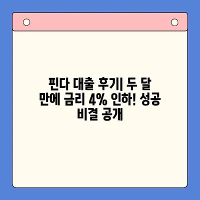 핀다 대출 후기| 두 달 만에 금리 4% 인하! 성공 비결 공개 | 핀다, 대출, 금리 인하, 후기, 성공 사례