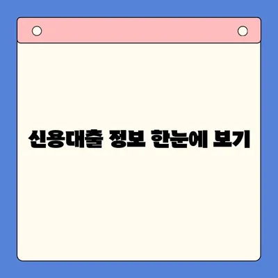 신용대출 정보 한눈에 보기| 나에게 맞는 대출 찾는 방법 | 신용대출 비교, 금리 계산, 조건 확인, 대출 가이드