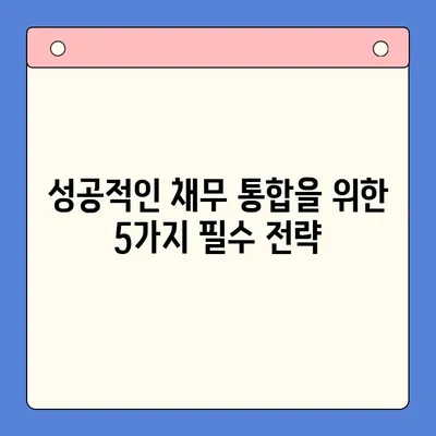 채무 통합 실패, 이젠 그만! 성공적인 통합을 위한 5가지 예방법 | 채무, 통합, 부채, 재정 관리, 성공 전략