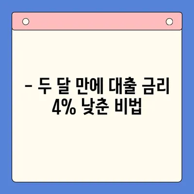 두 달 만에 금리 4% 절감! 나의 대출 후기 | 대출 금리, 이자 절감, 성공 전략