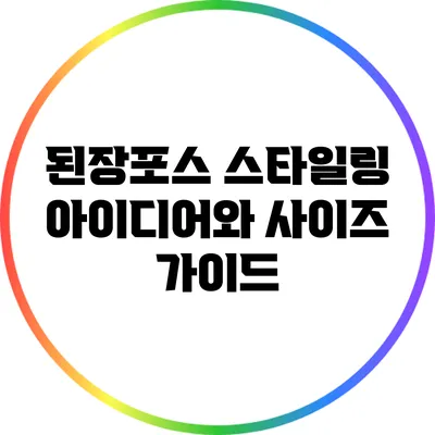 된장포스 스타일링 아이디어와 사이즈 가이드