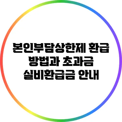 본인부담상한제 환급 방법과 초과금 실비환급금 안내