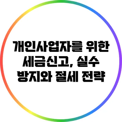 개인사업자를 위한 세금신고, 실수 방지와 절세 전략