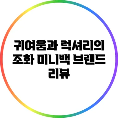 귀여움과 럭셔리의 조화: 미니백 브랜드 리뷰