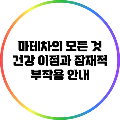 마테차의 모든 것: 건강 이점과 잠재적 부작용 안내