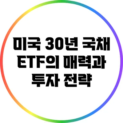 미국 30년 국채 ETF의 매력과 투자 전략