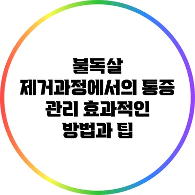 불독살 제거과정에서의 통증 관리: 효과적인 방법과 팁