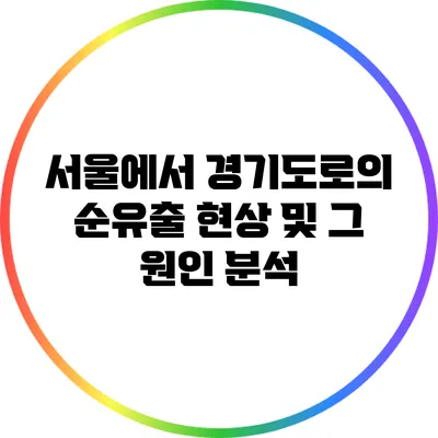 서울에서 경기도로의 순유출 현상 및 그 원인 분석