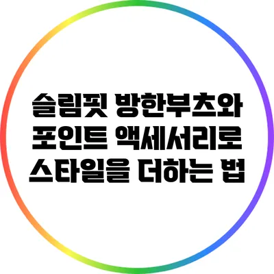 슬림핏 방한부츠와 포인트 액세서리로 스타일을 더하는 법