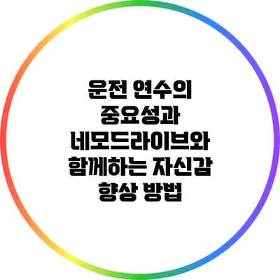 운전 연수의 중요성과 네모드라이브와 함께하는 자신감 향상 방법