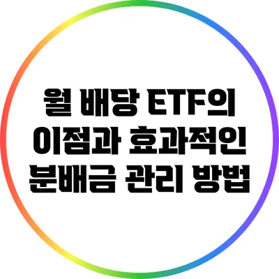 월 배당 ETF의 이점과 효과적인 분배금 관리 방법