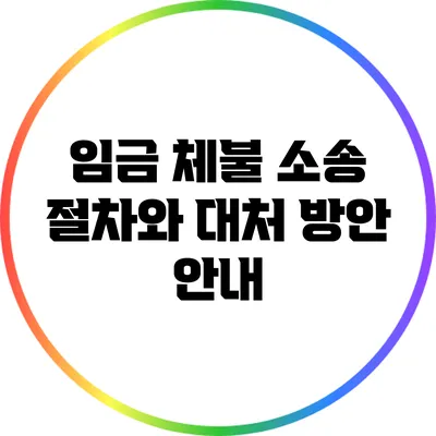 임금 체불 소송 절차와 대처 방안 안내