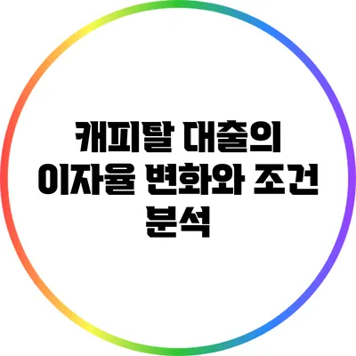 캐피탈 대출의 이자율 변화와 조건 분석