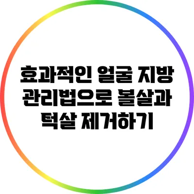 효과적인 얼굴 지방 관리법으로 볼살과 턱살 제거하기