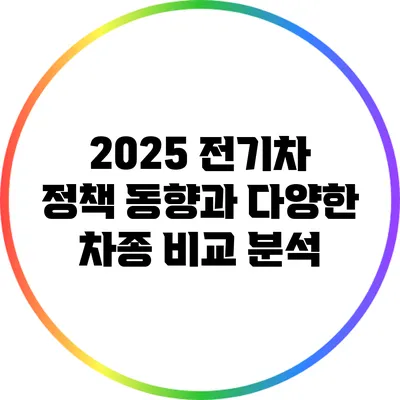 2025 전기차 정책 동향과 다양한 차종 비교 분석