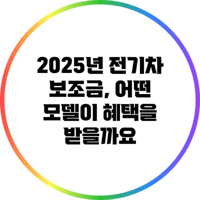 2025년 전기차 보조금, 어떤 모델이 혜택을 받을까요?