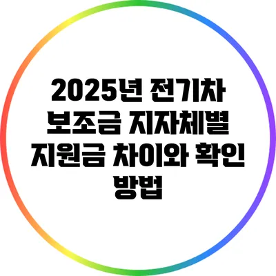2025년 전기차 보조금: 지자체별 지원금 차이와 확인 방법