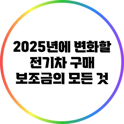 2025년에 변화할 전기차 구매 보조금의 모든 것