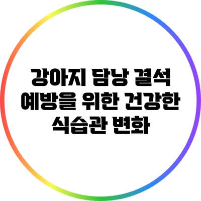 강아지 담낭 결석 예방을 위한 건강한 식습관 변화