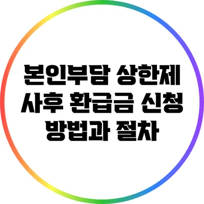 본인부담 상한제 사후 환급금 신청 방법과 절차