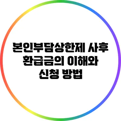 본인부담상한제 사후 환급금의 이해와 신청 방법