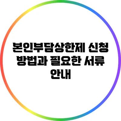 본인부담상한제 신청 방법과 필요한 서류 안내