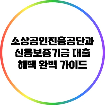 소상공인진흥공단과 신용보증기금 대출 혜택 완벽 가이드