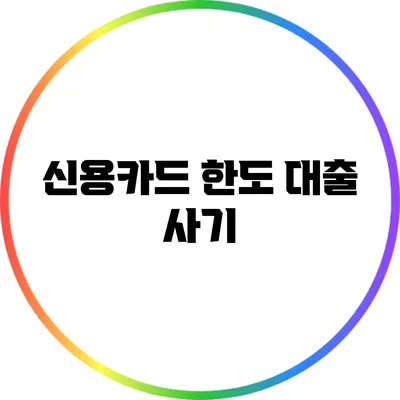 신용카드 한도 대출 사기
