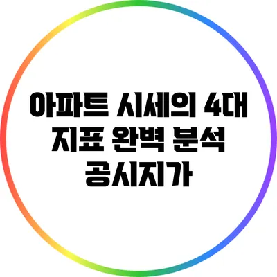 아파트 시세의 4대 지표 완벽 분석: 공시지가