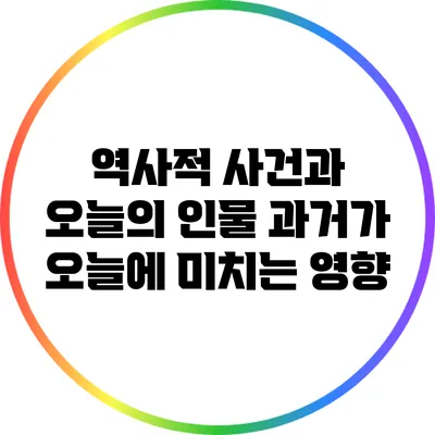 역사적 사건과 오늘의 인물: 과거가 오늘에 미치는 영향