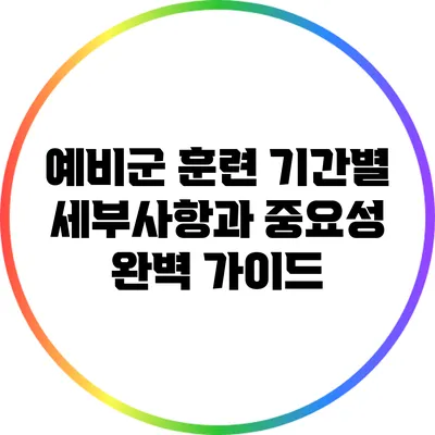 예비군 훈련: 기간별 세부사항과 중요성 완벽 가이드