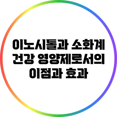 이노시톨과 소화계 건강: 영양제로서의 이점과 효과