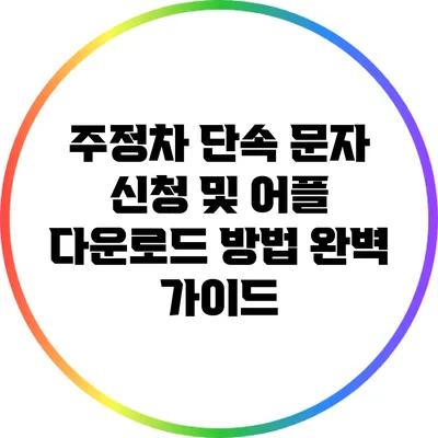 주정차 단속 문자 신청 및 어플 다운로드 방법 완벽 가이드