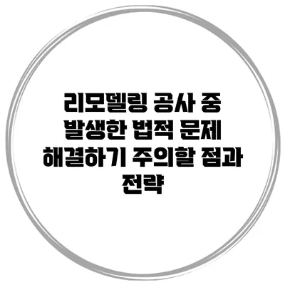 리모델링 공사 중 발생한 법적 문제 해결하기: 주의할 점과 전략