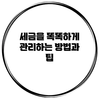 세금을 똑똑하게 관리하는 방법과 팁