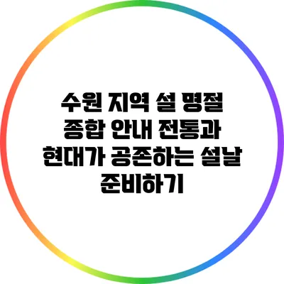 수원 지역 설 명절 종합 안내: 전통과 현대가 공존하는 설날 준비하기