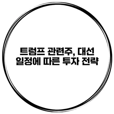 트럼프 관련주, 대선 일정에 따른 투자 전략