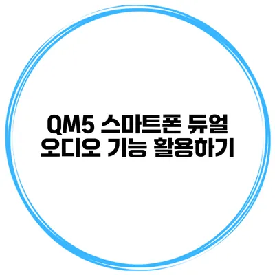 QM5 스마트폰 듀얼 오디오 기능 활용하기
