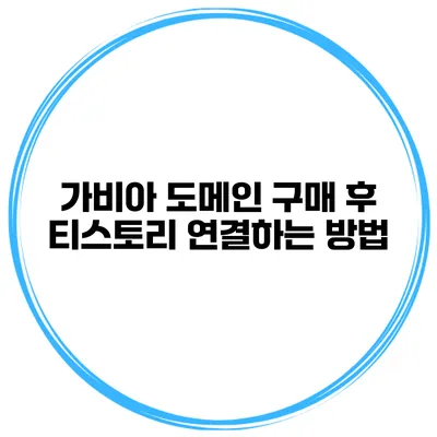 가비아 도메인 구매 후 티스토리 연결하는 방법
