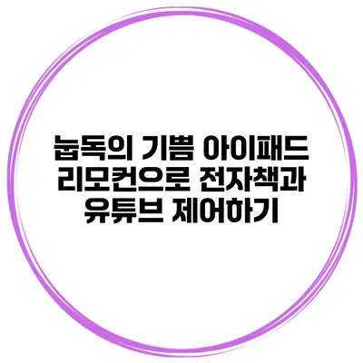 눕독의 기쁨 아이패드 리모컨으로 전자책과 유튜브 제어하기