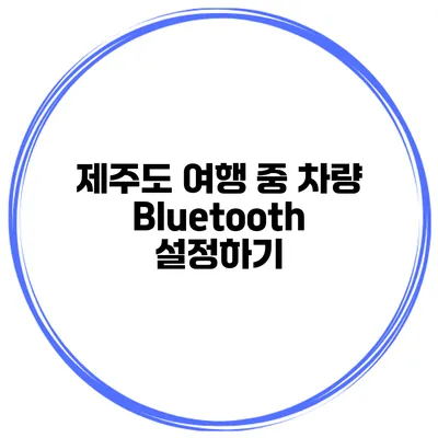 제주도 여행 중 차량 Bluetooth 설정하기