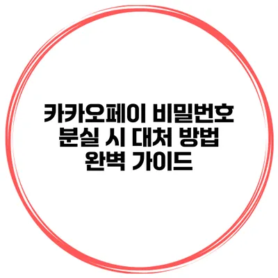 카카오페이 비밀번호 분실 시 대처 방법 완벽 가이드